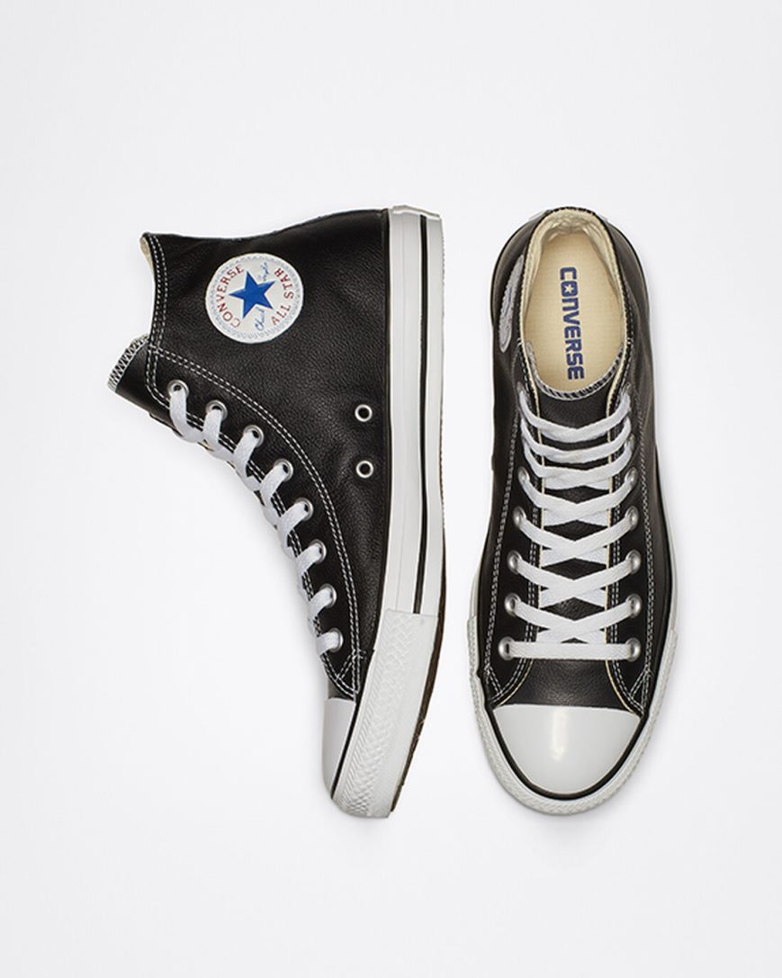 Tenisky Vysoke Converse Chuck Taylor All Star Kozene Panske Čierne | SK DILMU2